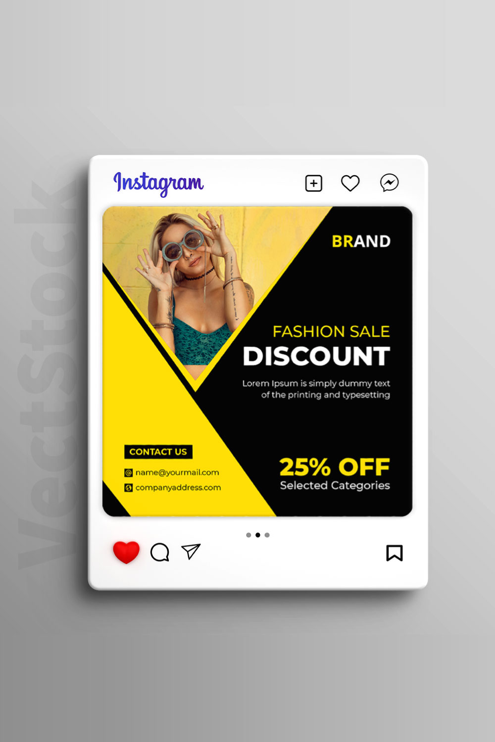 Discount social media Instagram post and banner template design pinterest preview image.