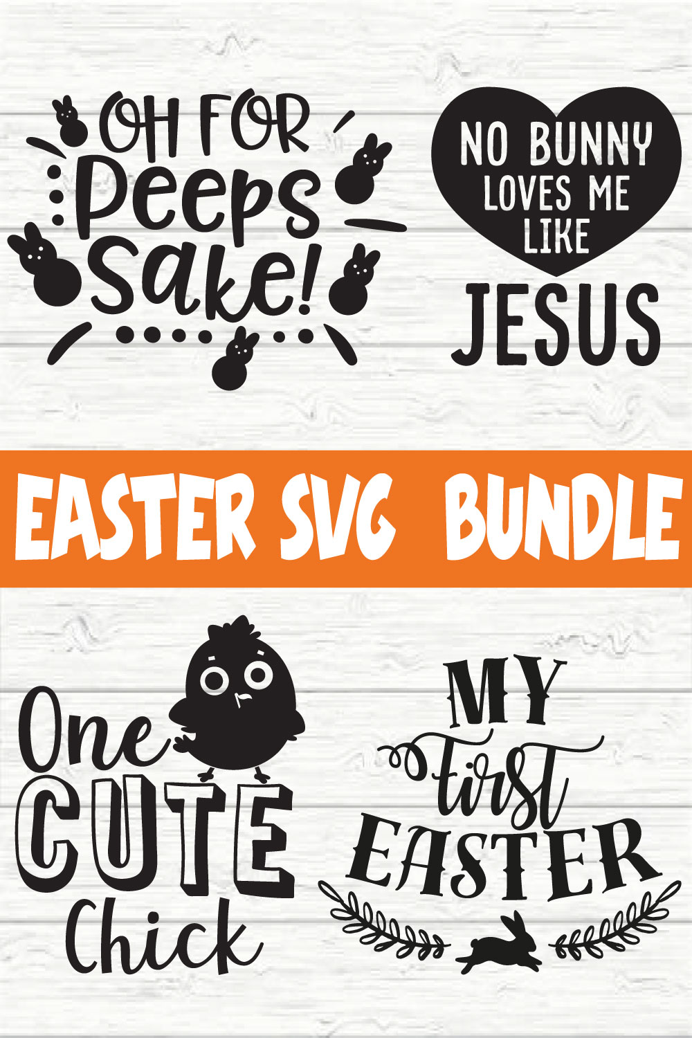 Easter Typography Bundle vol 13 pinterest preview image.