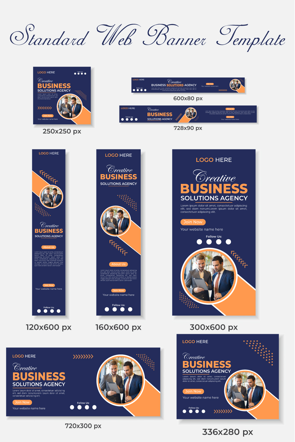 8+ Social media marketing & Web banner design Template pinterest preview image.