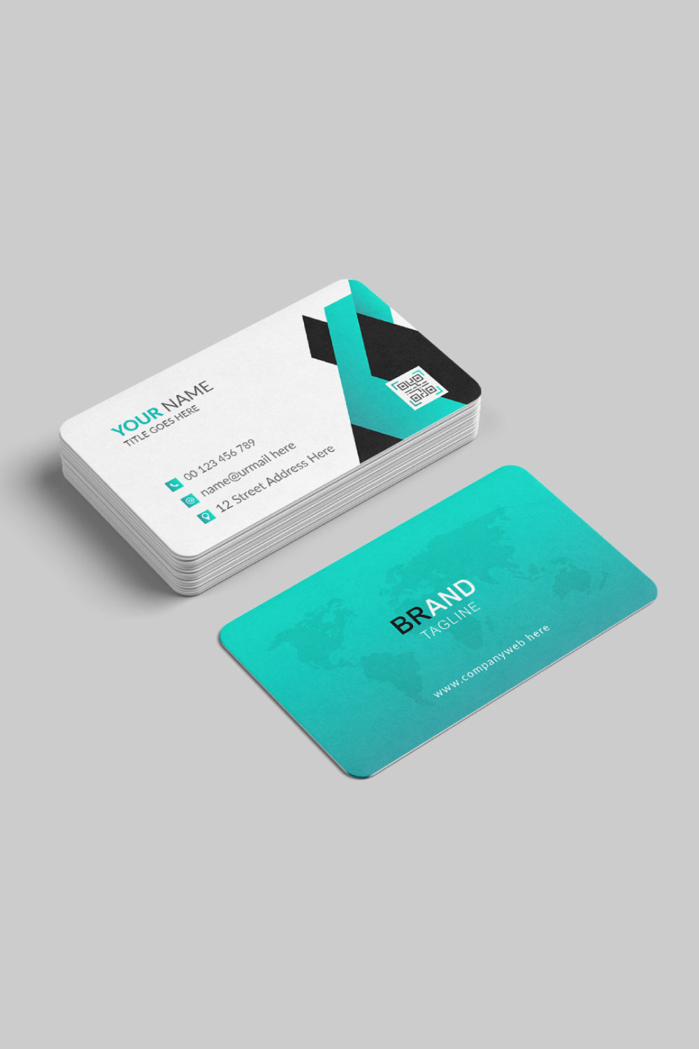 Business card design template pinterest preview image.