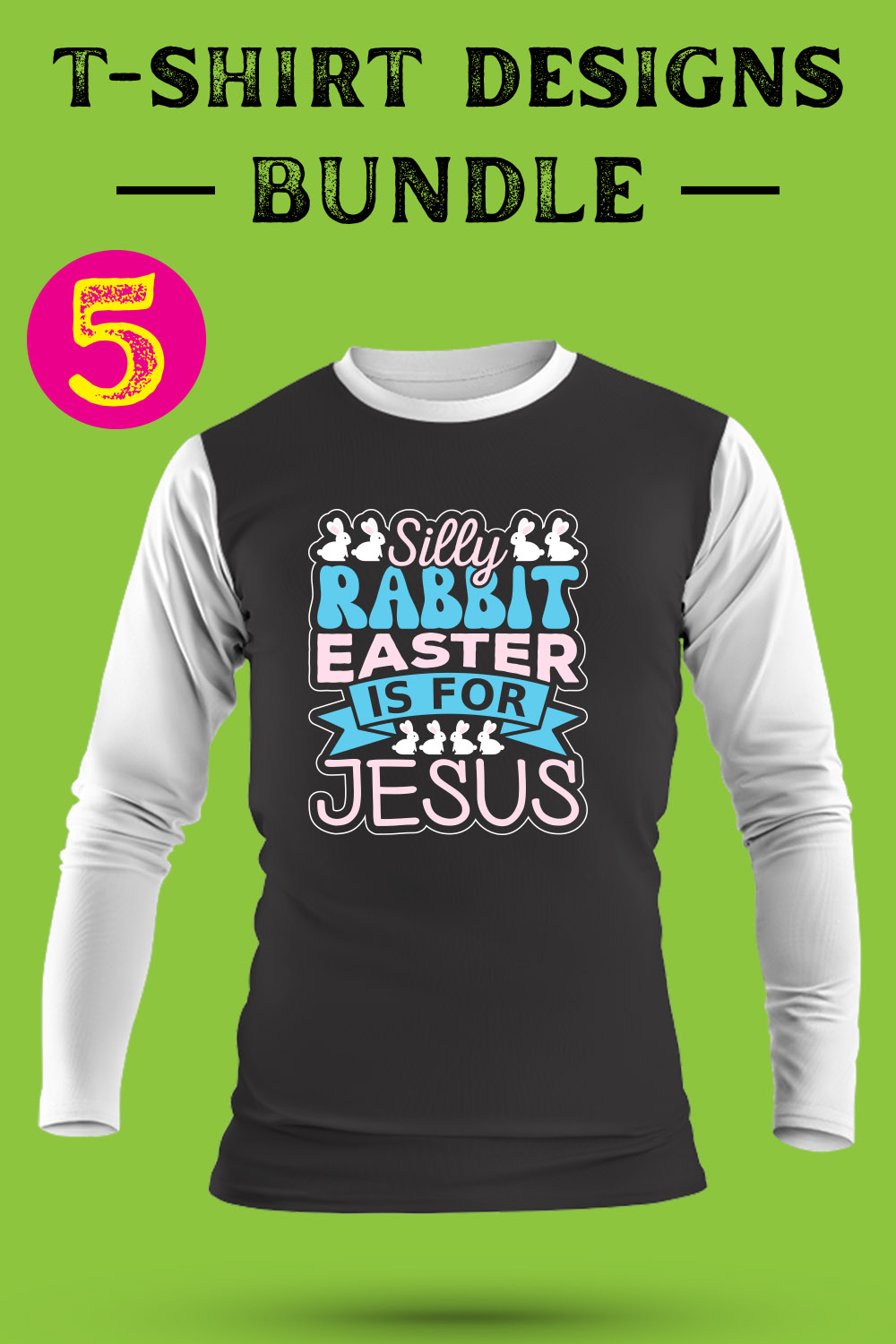 Easter T Shirt Designs Bundle pinterest preview image.