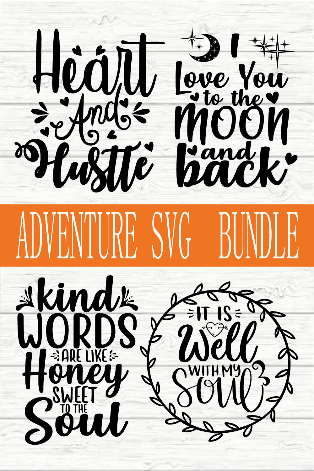 Adventure Typography Bundle vol 3 pinterest preview image.