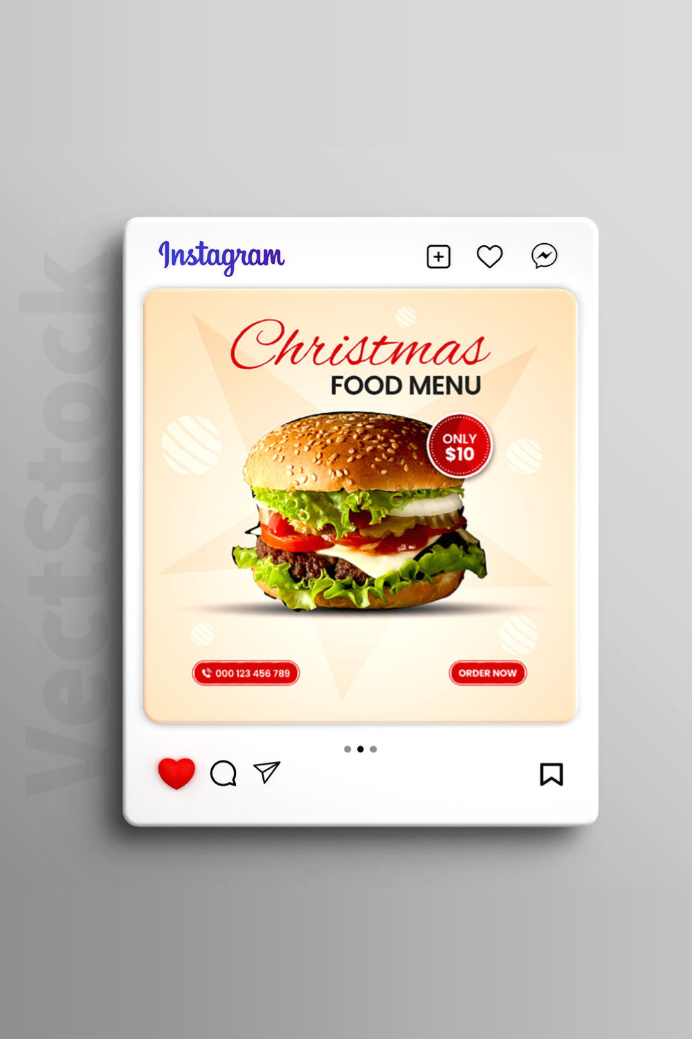 Food sale social media post template pinterest preview image.