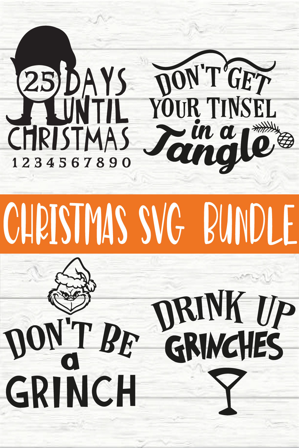 Christmas Typography Design Bundle vol 9 pinterest preview image.