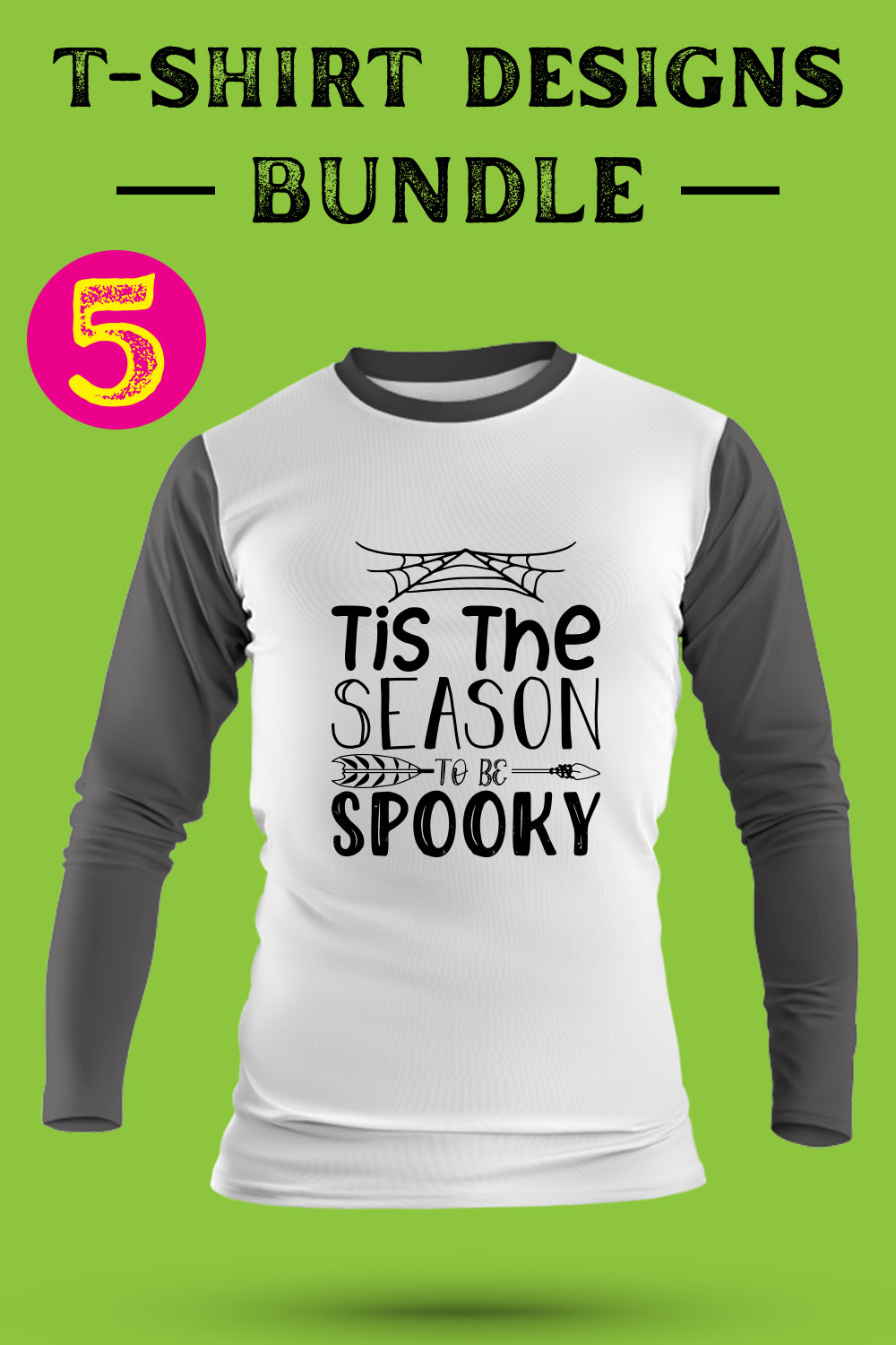 Halloween T Shirt Designs Bundle pinterest preview image.