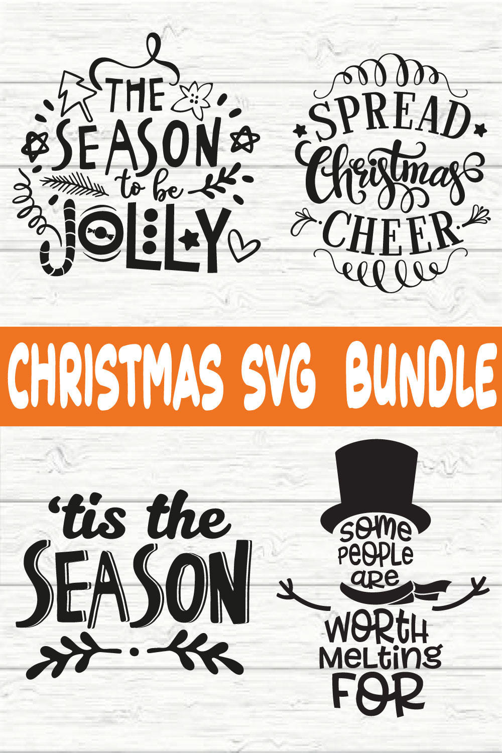 Christmas Typography Bundle vol 24 pinterest preview image.
