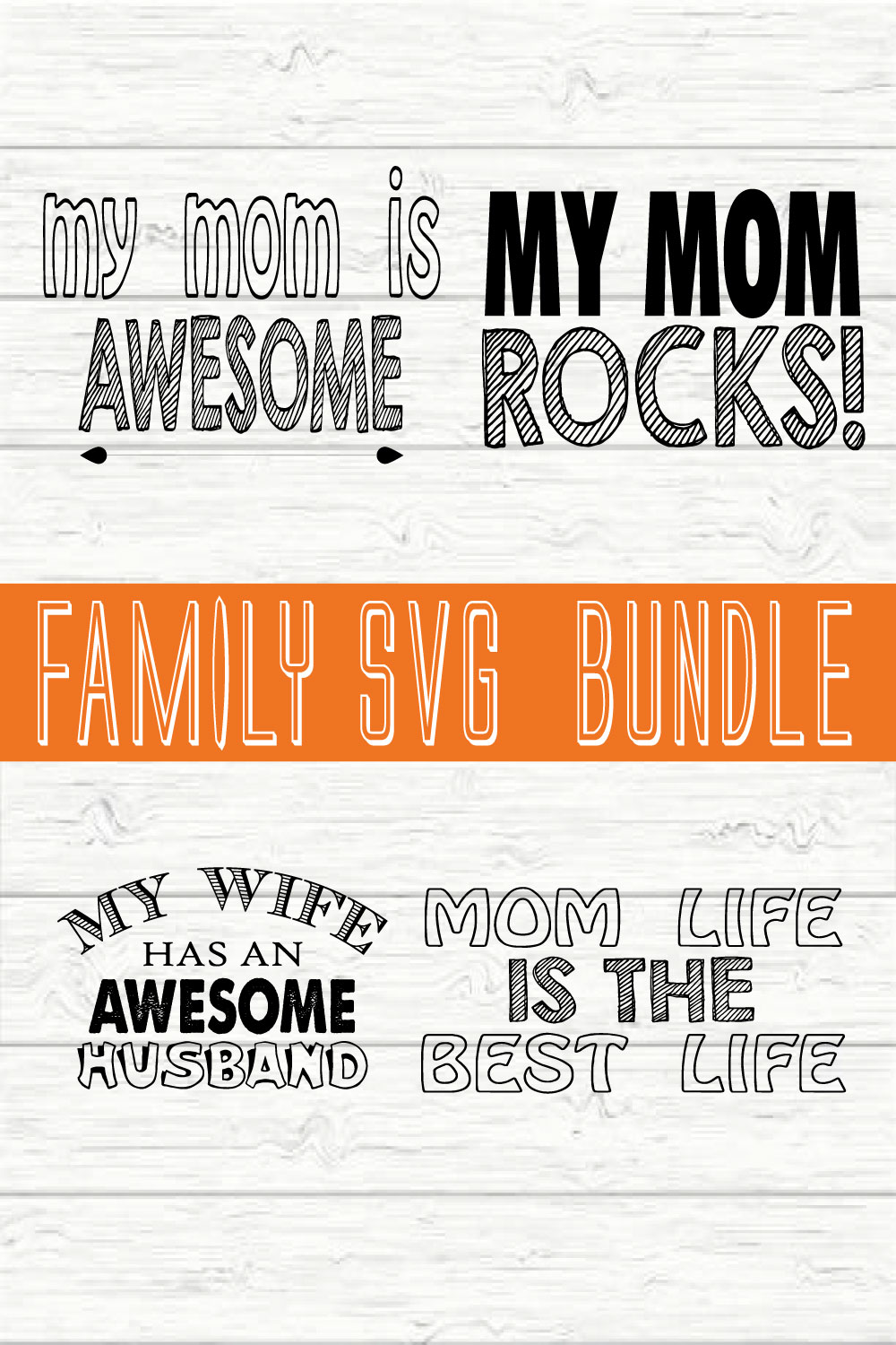Family Typography Bundle vol 21 pinterest preview image.