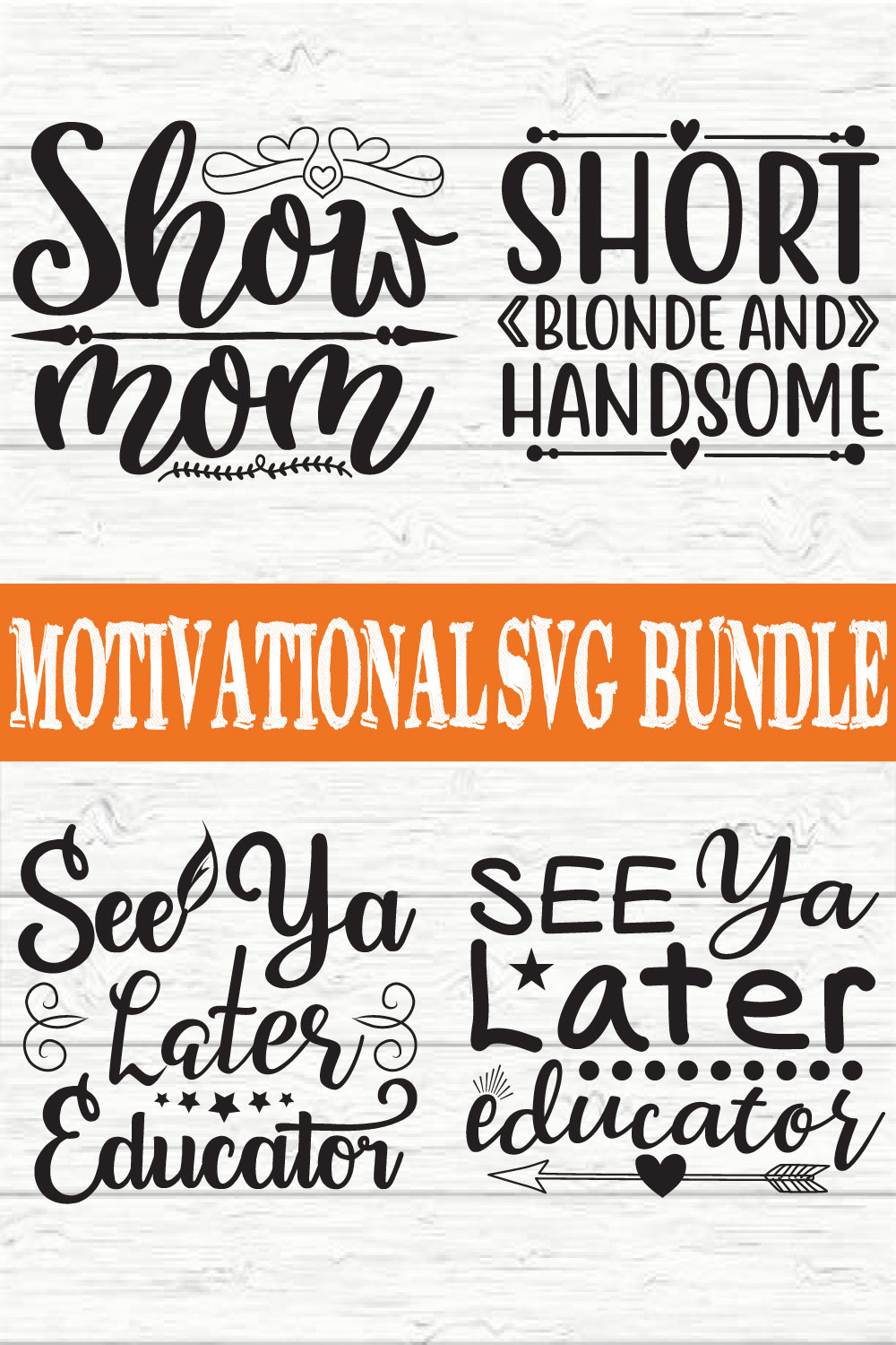 Motivational Design Bundle vol 35 pinterest preview image.