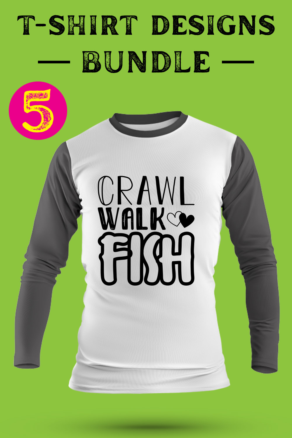 Fishing T Shirt Designs Bundle pinterest preview image.