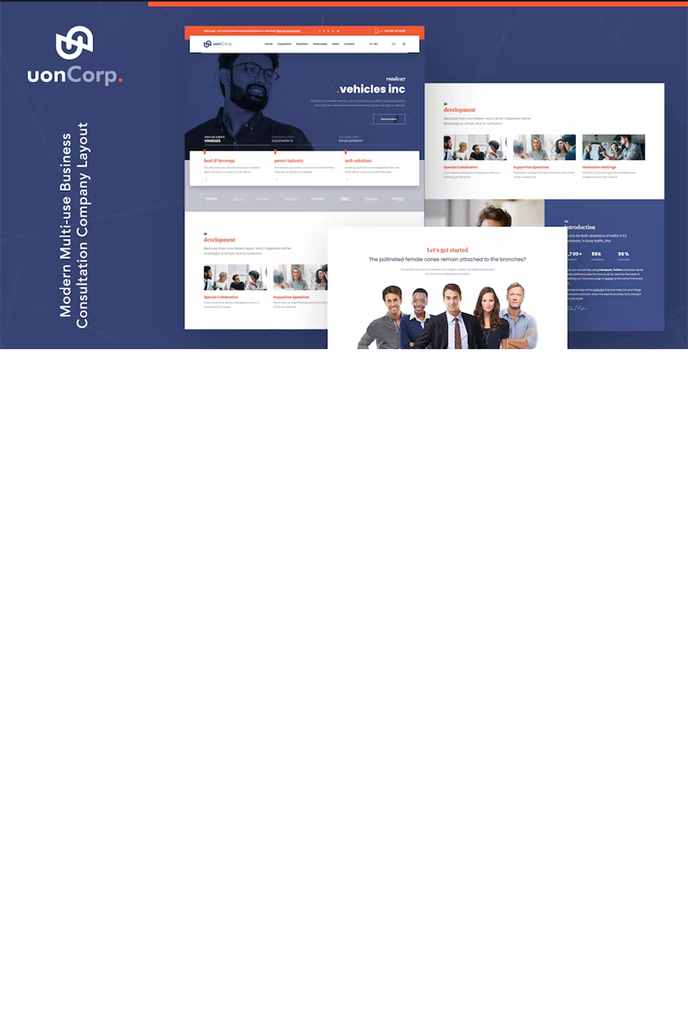 Free Business Solutions Consulting HTML Template pinterest preview image.