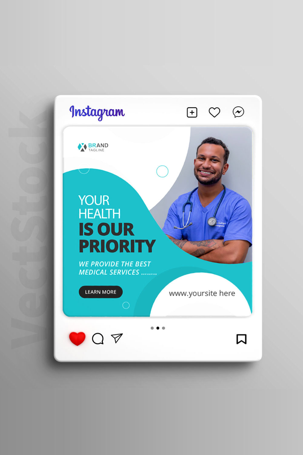 Medical social media Instagram post and banner pinterest preview image.
