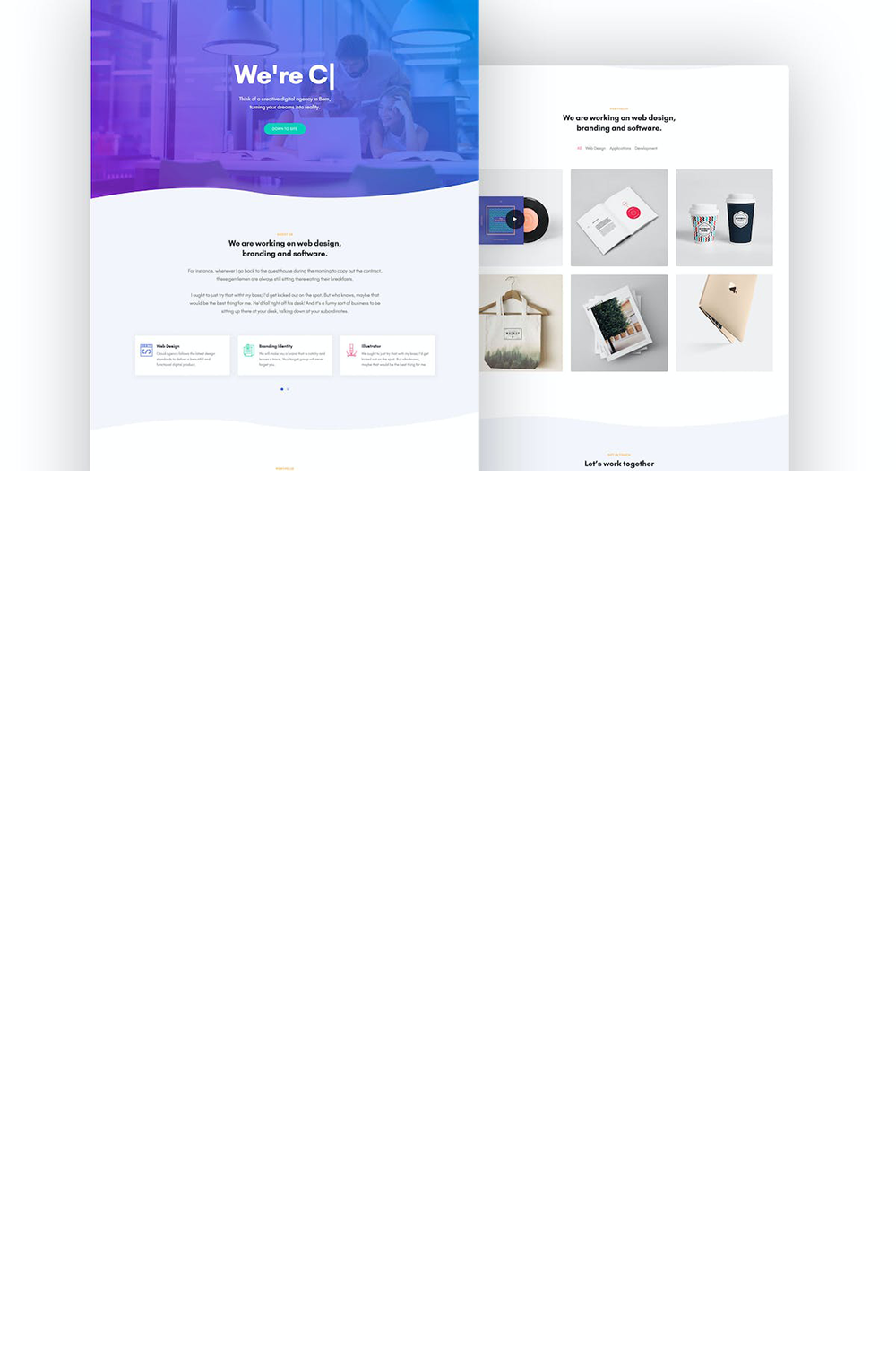 Free Digital Agency Website HTML Template pinterest preview image.