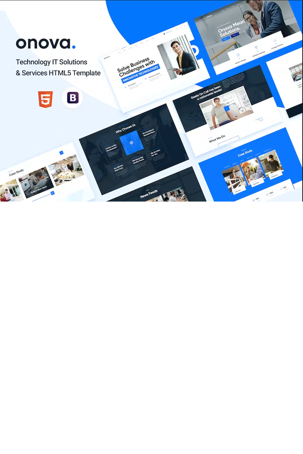 Free IT Solutions and Services Company HTML Template pinterest preview image.