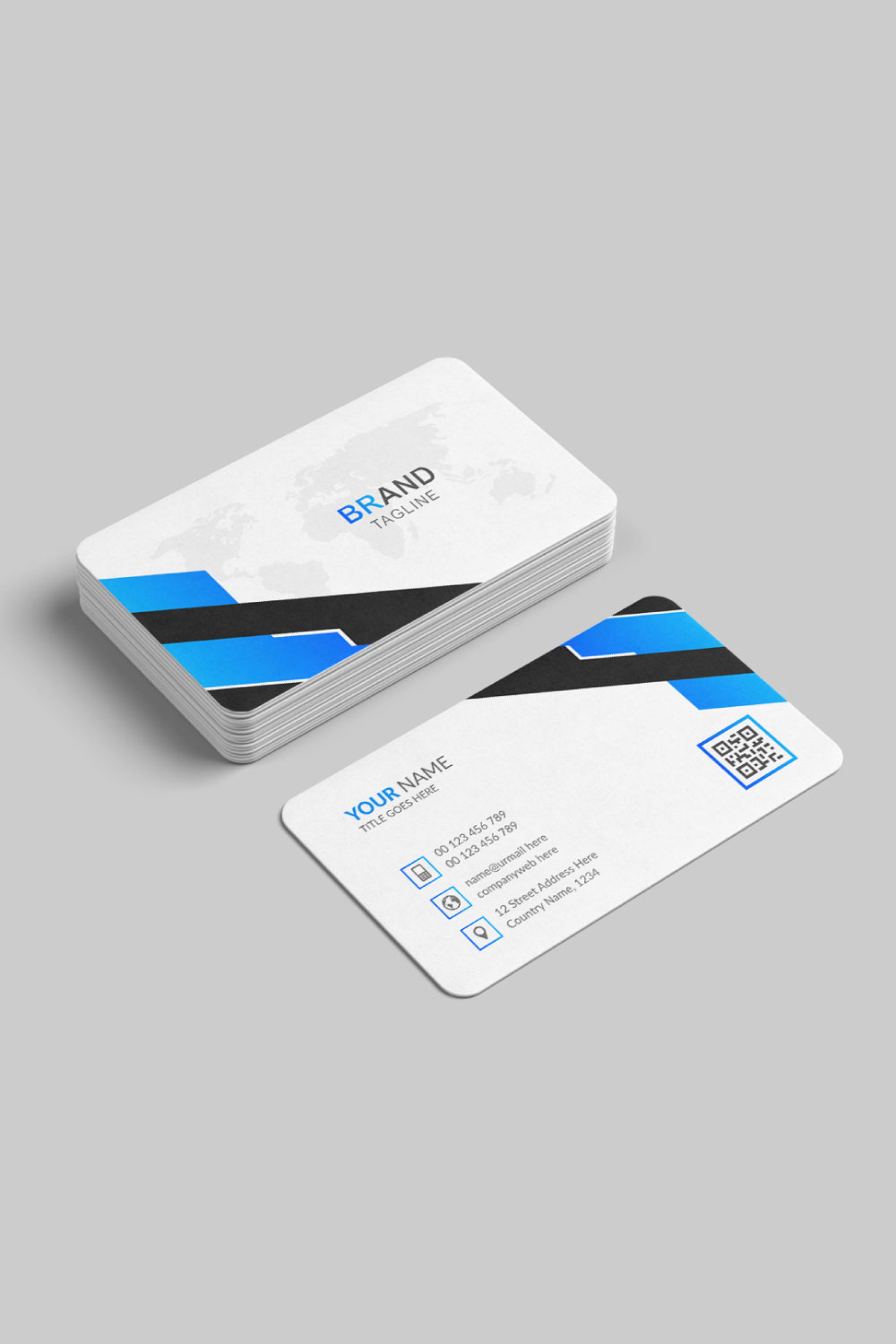 Professional and clean business card design pinterest preview image.