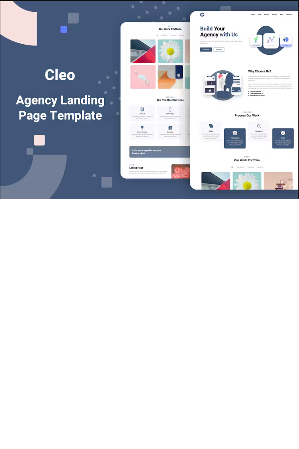 Free Business Agency Website Template pinterest preview image.