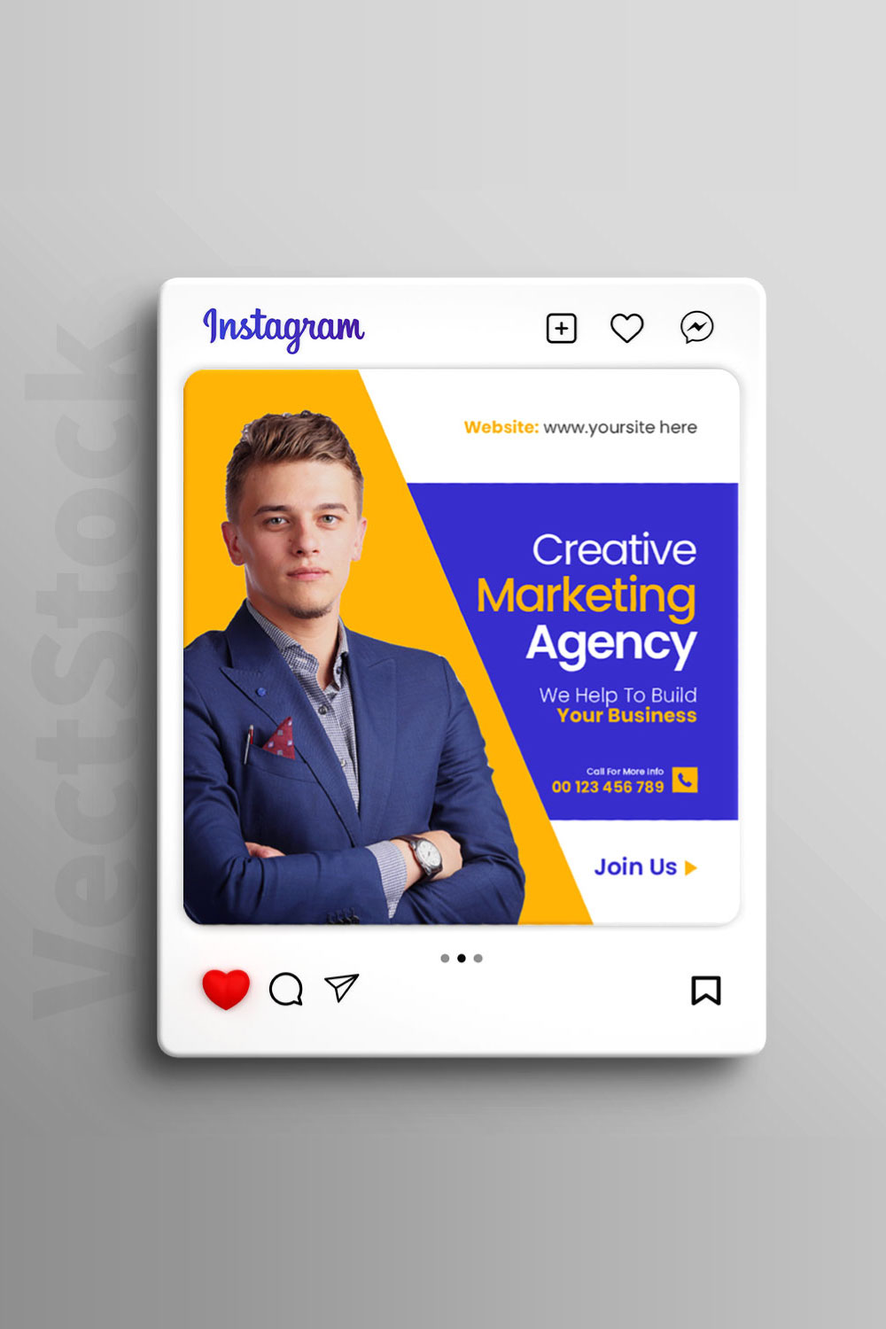 We are a creative agency and corporate business social media post banner design template pinterest preview image.