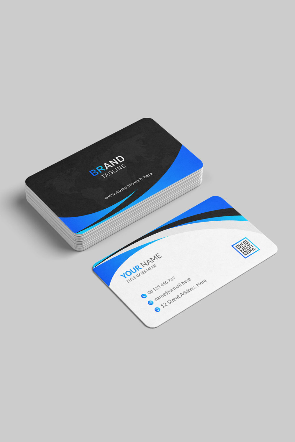 Creative and abstract business card design pinterest preview image.