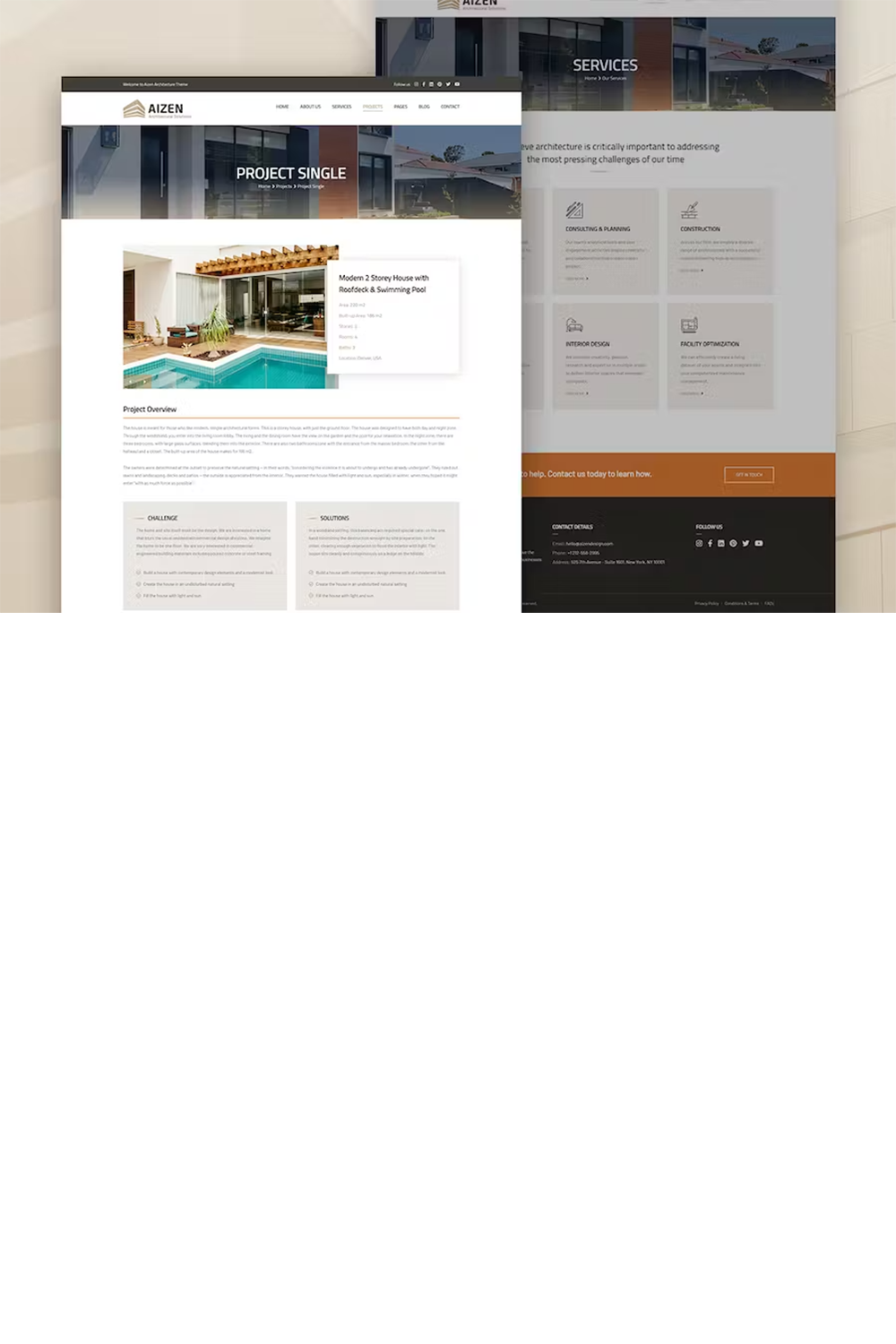 Free Architecture & Interior HTML Template pinterest preview image.