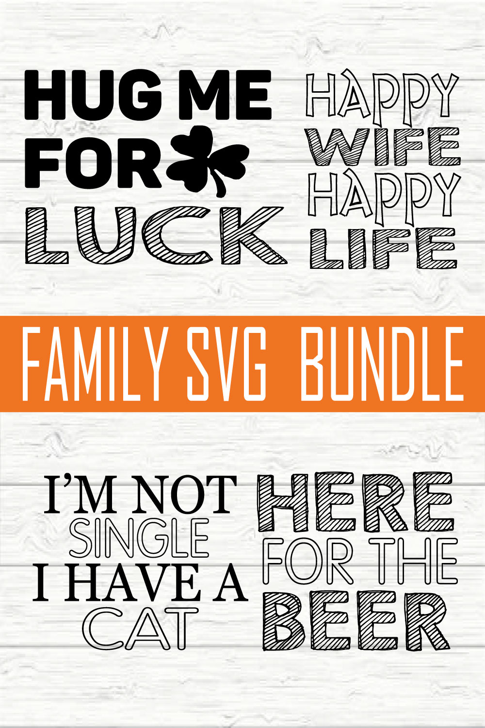 Family Typography Design Bundle vol 12 pinterest preview image.