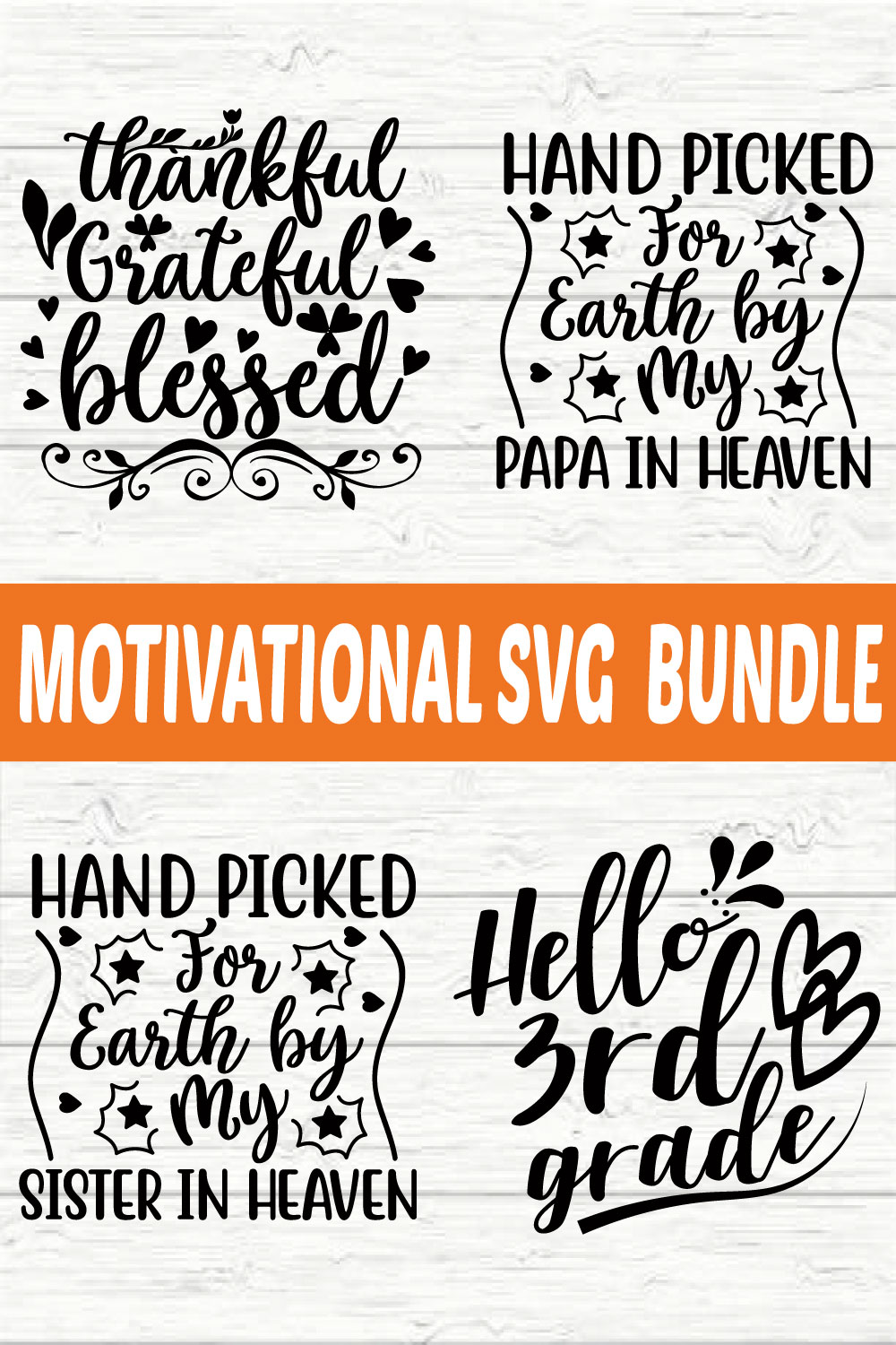 Motivational Design Bundle vol, 16 pinterest preview image.