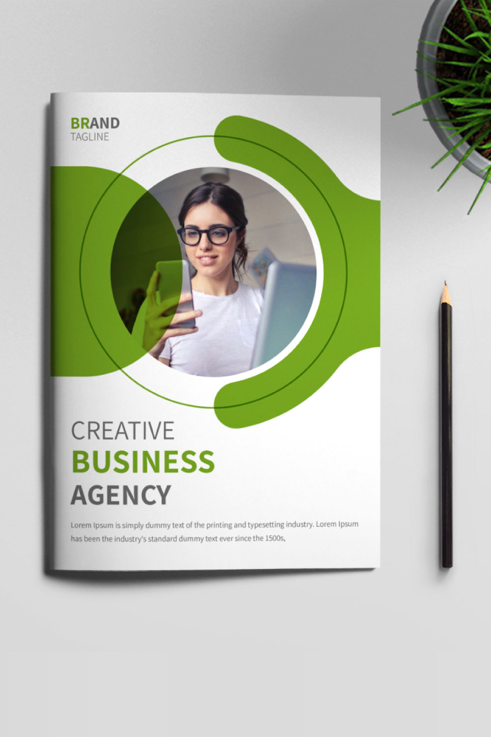 Pages Company Profile Brochure Design Template pinterest preview image.