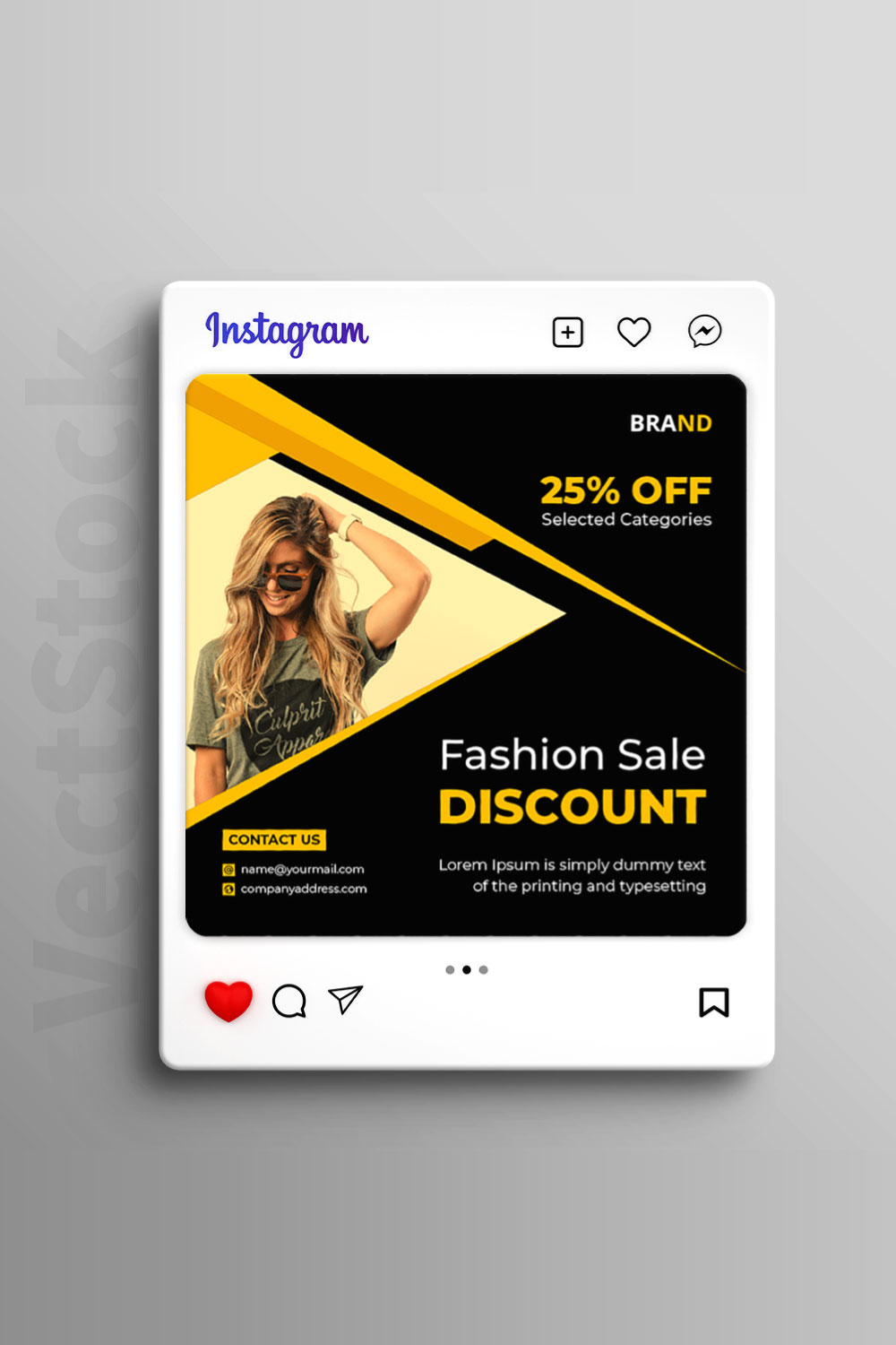 Fashion sale social media Instagram post and banner template design pinterest preview image.