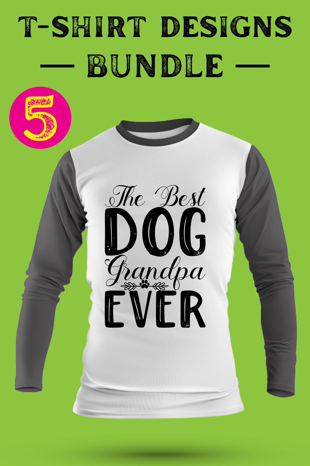 Dog T Shirt Designs Bundle pinterest preview image.