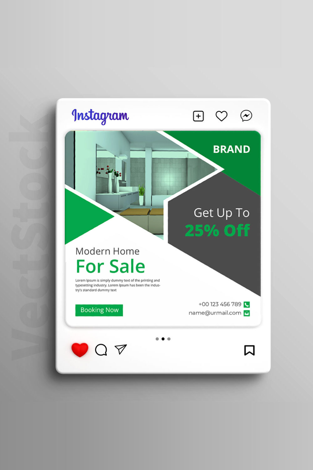Real estate social media Instagram post and banner template design pinterest preview image.
