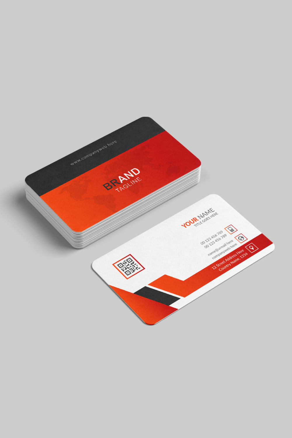 Clean business card design pinterest preview image.