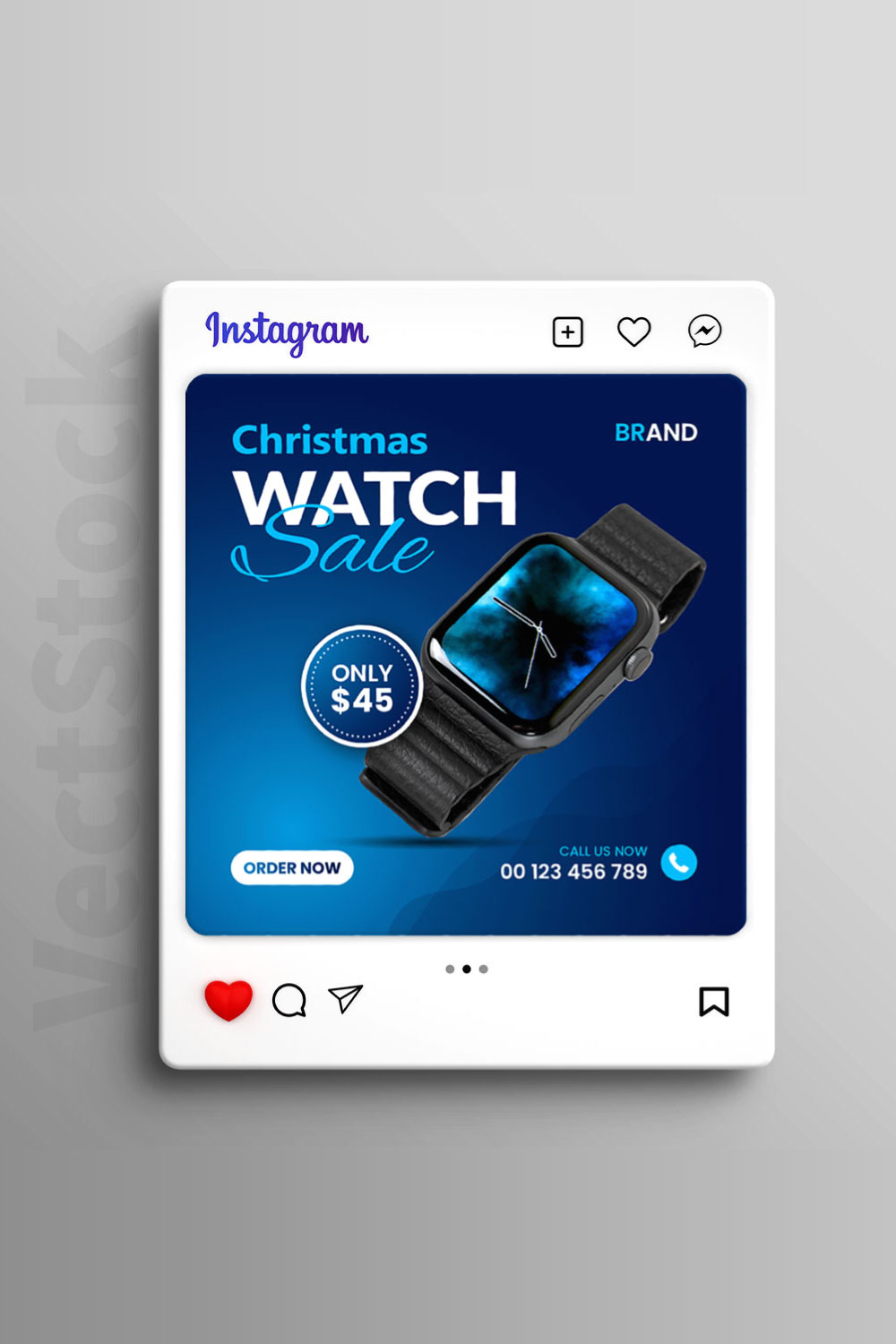 Modern watch social media and instagram post template pinterest preview image.