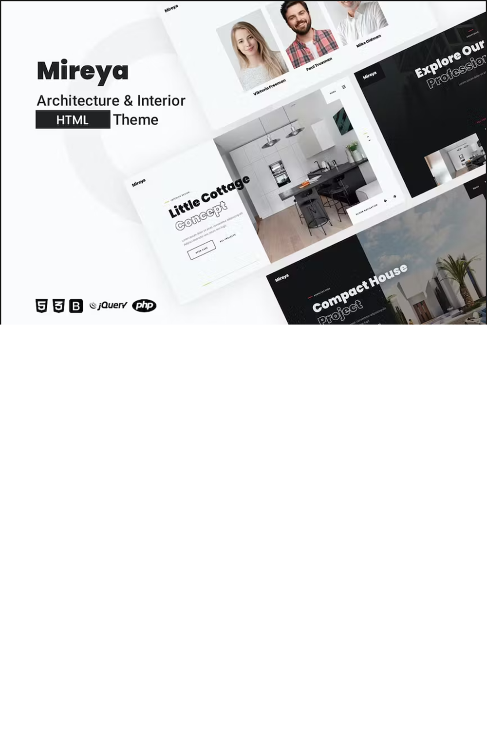 Free Architecture & Interior Website Template pinterest preview image.