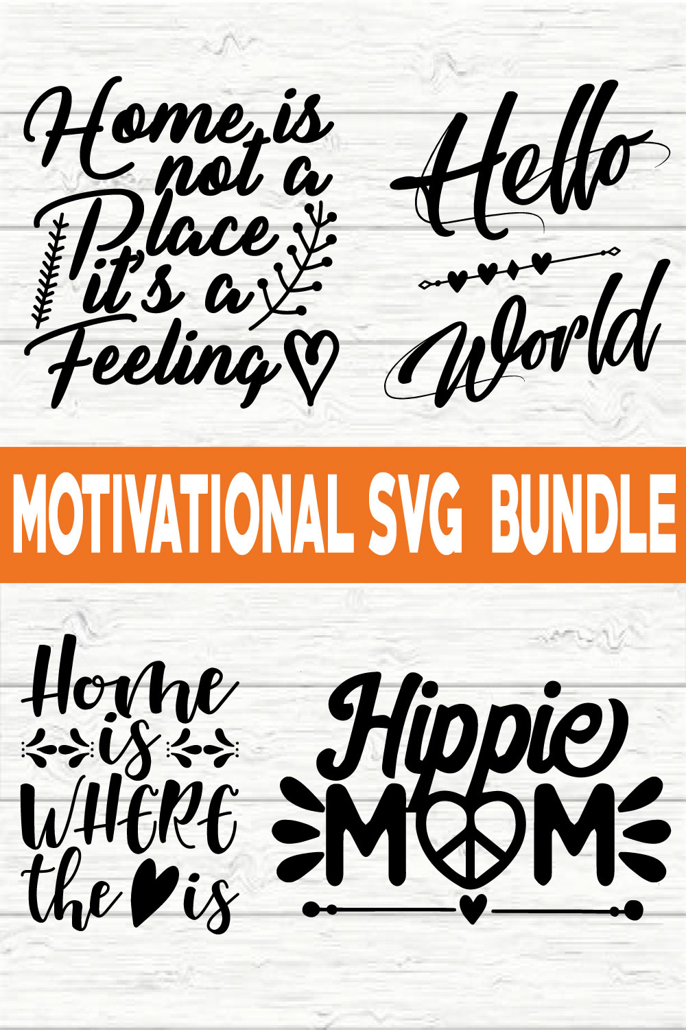 Motivational Typography Bundle vol 19 pinterest preview image.