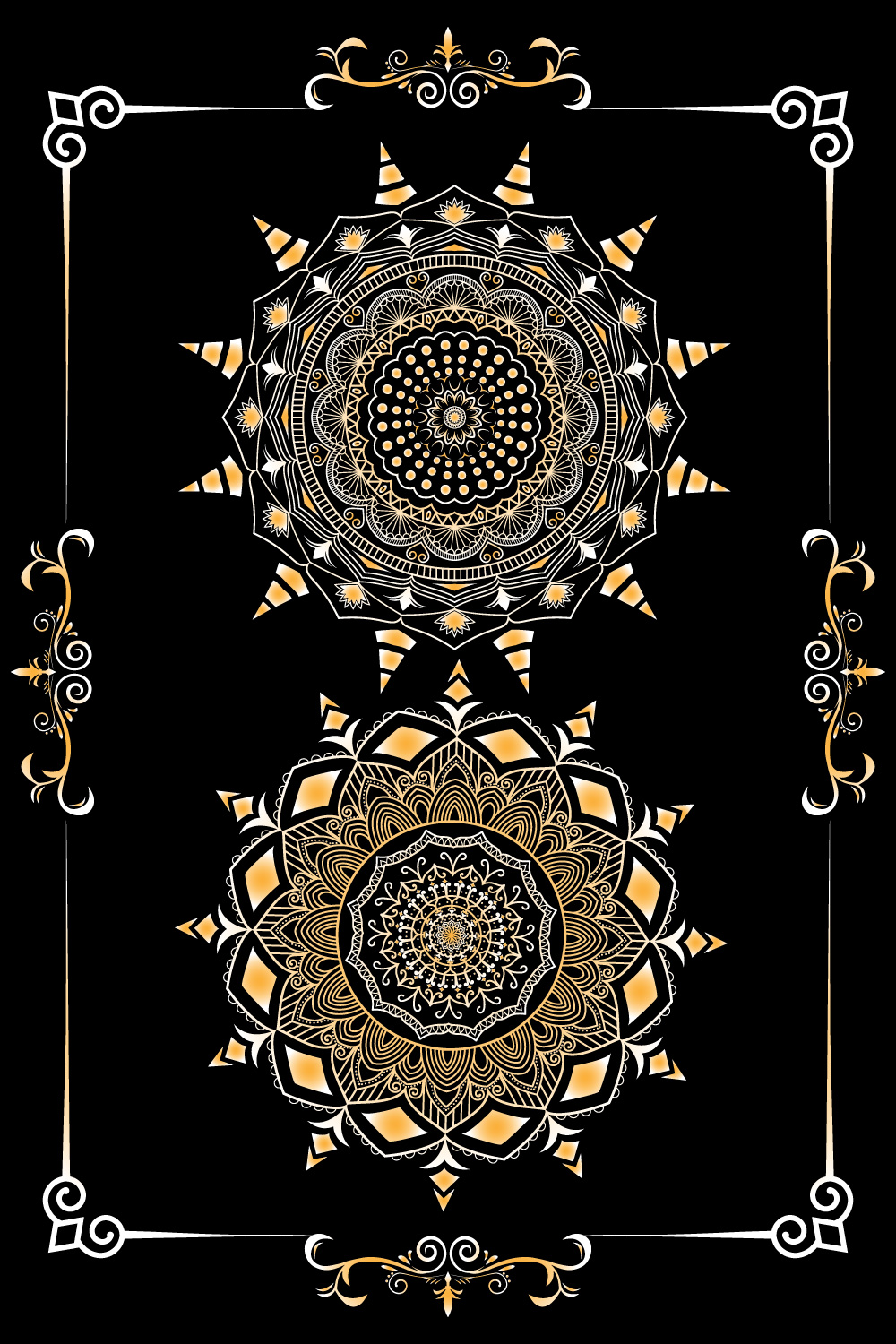 02 Luxury Mandala Design Template pinterest preview image.