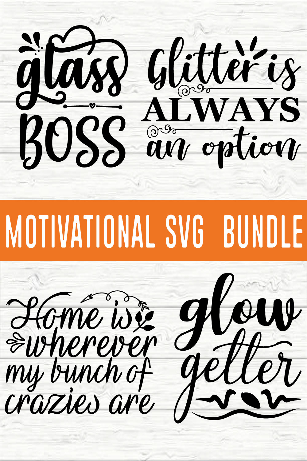 Motivational Design Bundle vol 12 pinterest preview image.