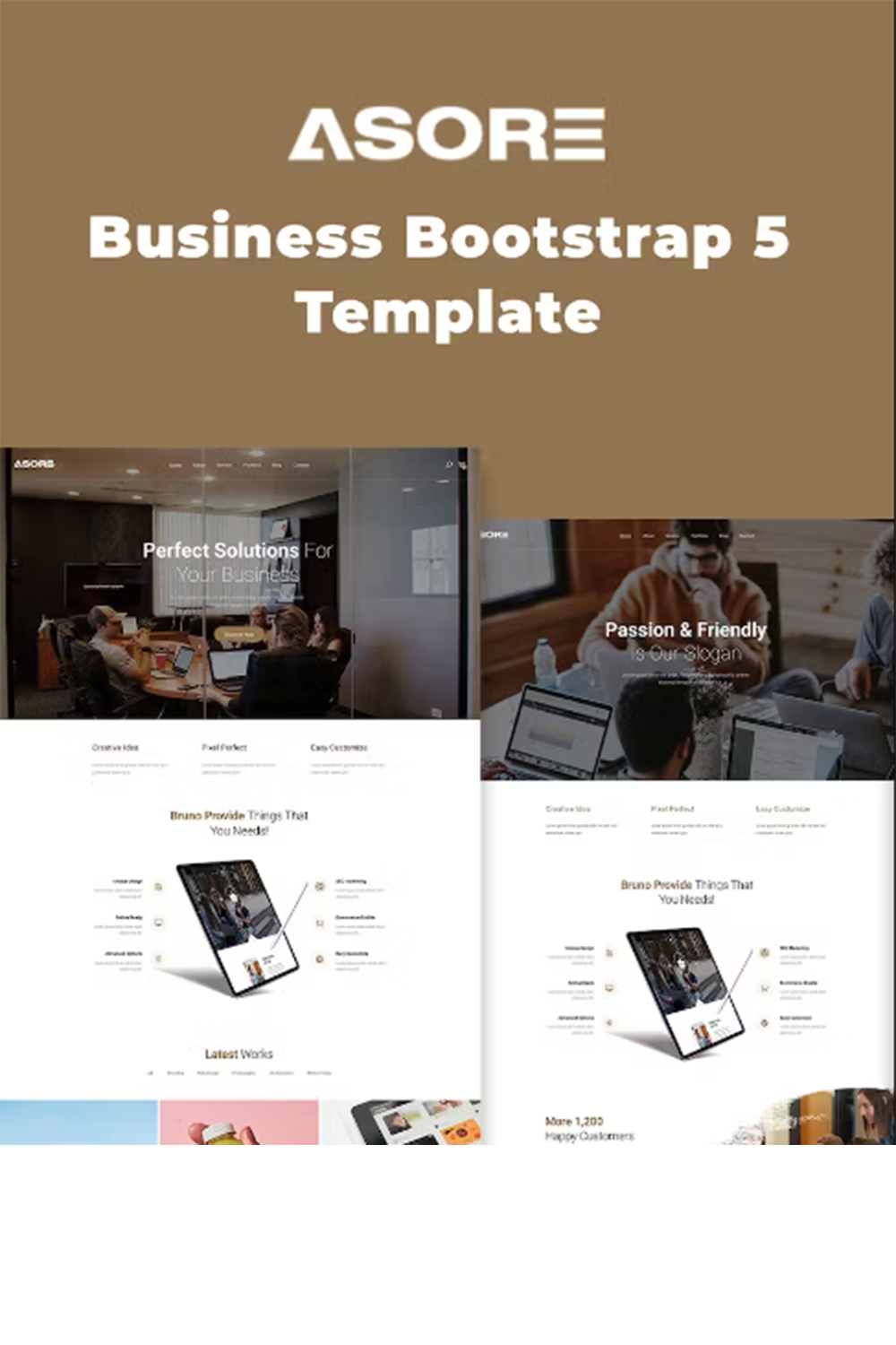 Free Asore Business Bootstrap 5 Website Template pinterest preview image.