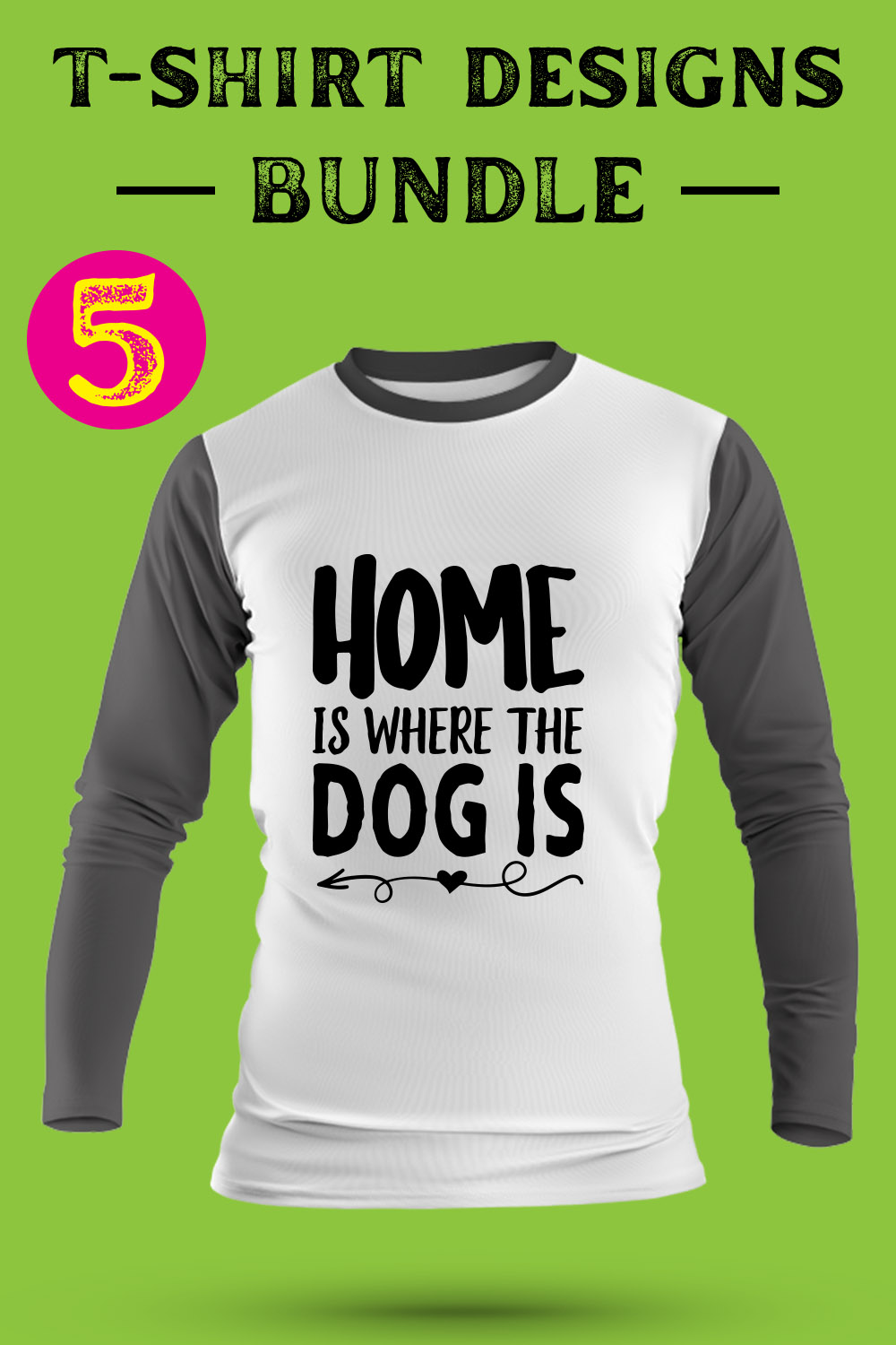 Dog T Shirt Designs Bundle pinterest preview image.