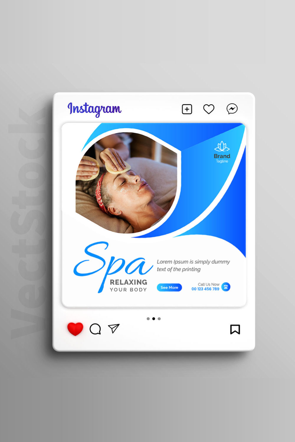 Wellness and spa instagram post pinterest preview image.