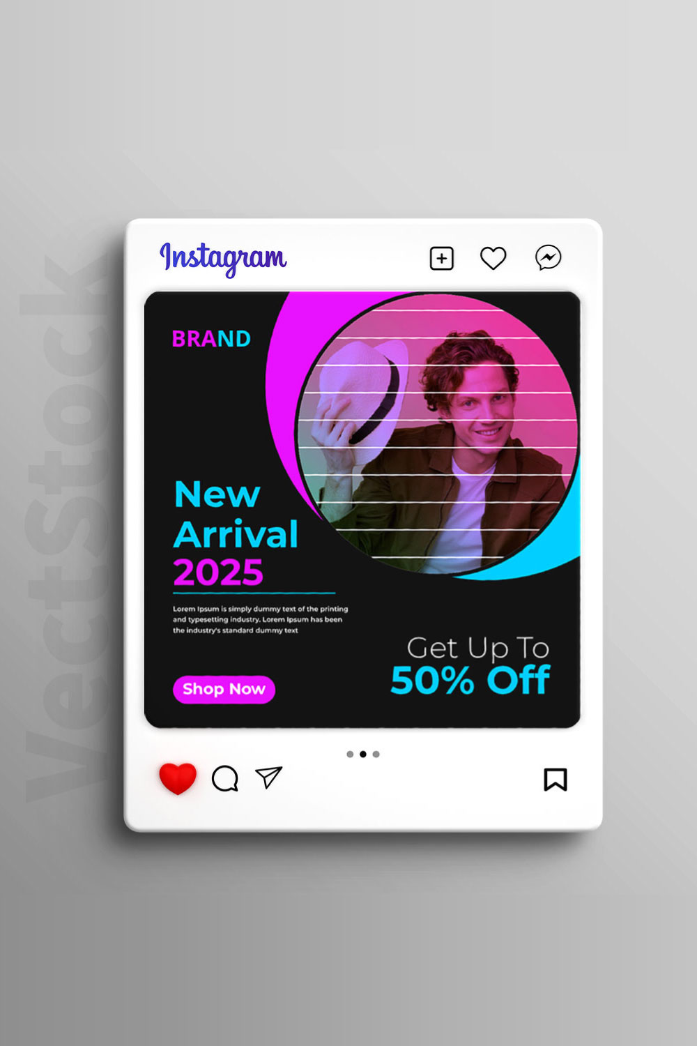 New arrival sale social media Instagram post and banner template design pinterest preview image.