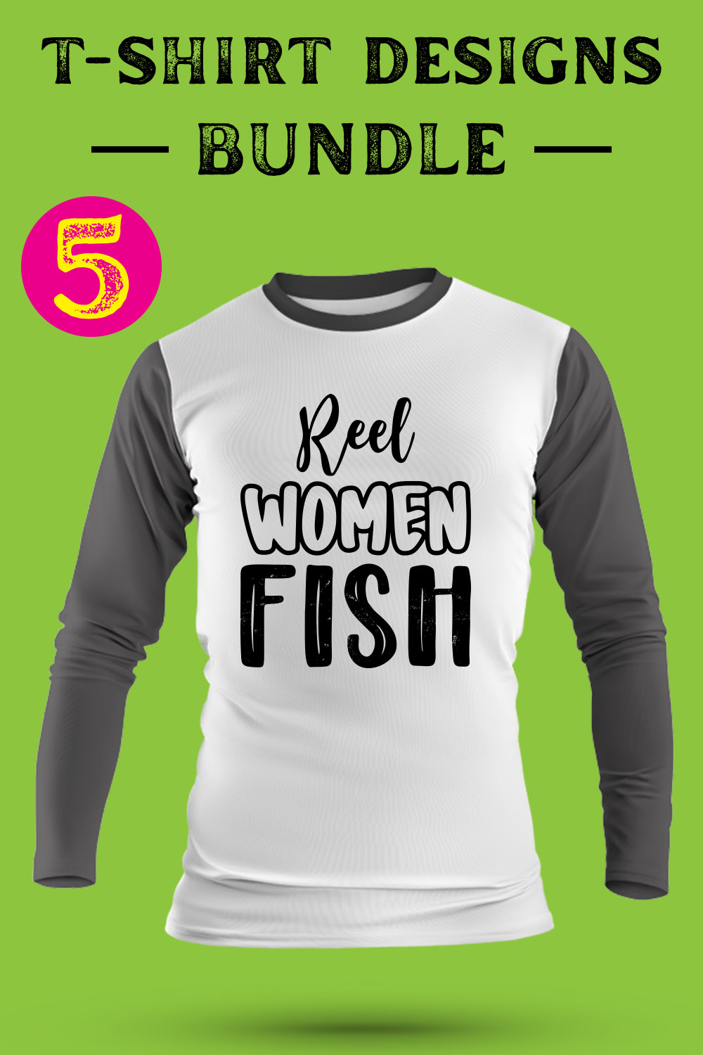 Fishing T Shirt Designs Bundle pinterest preview image.