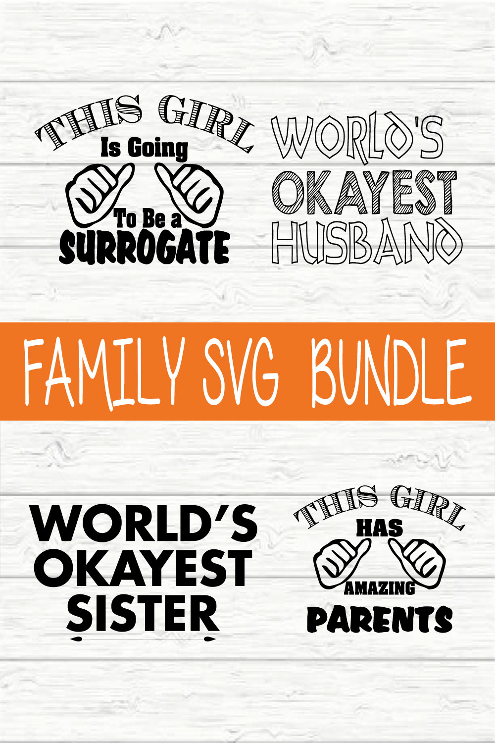 Family Typography Design Bundle vol 24 pinterest preview image.