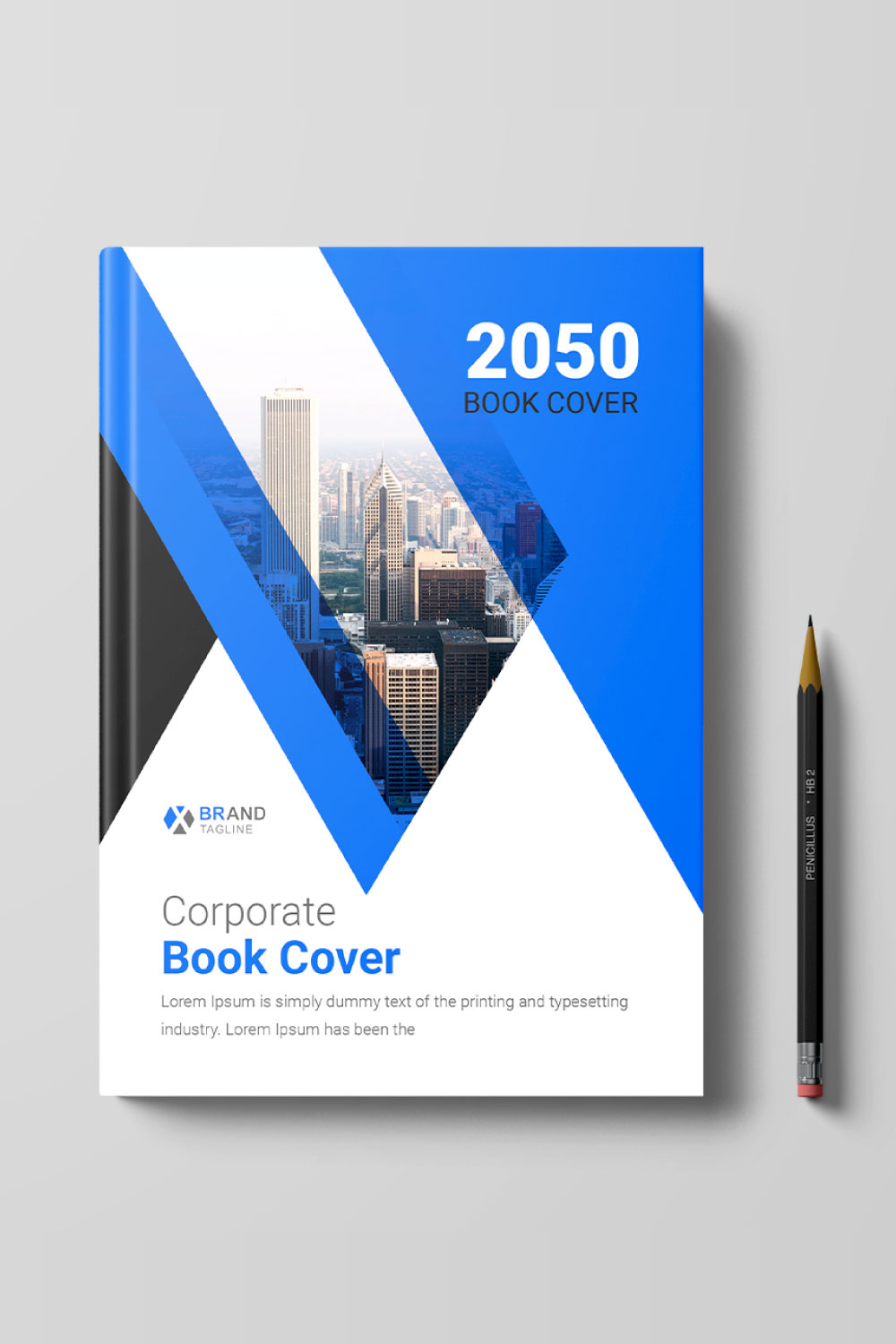 Annual report cover design template pinterest preview image.
