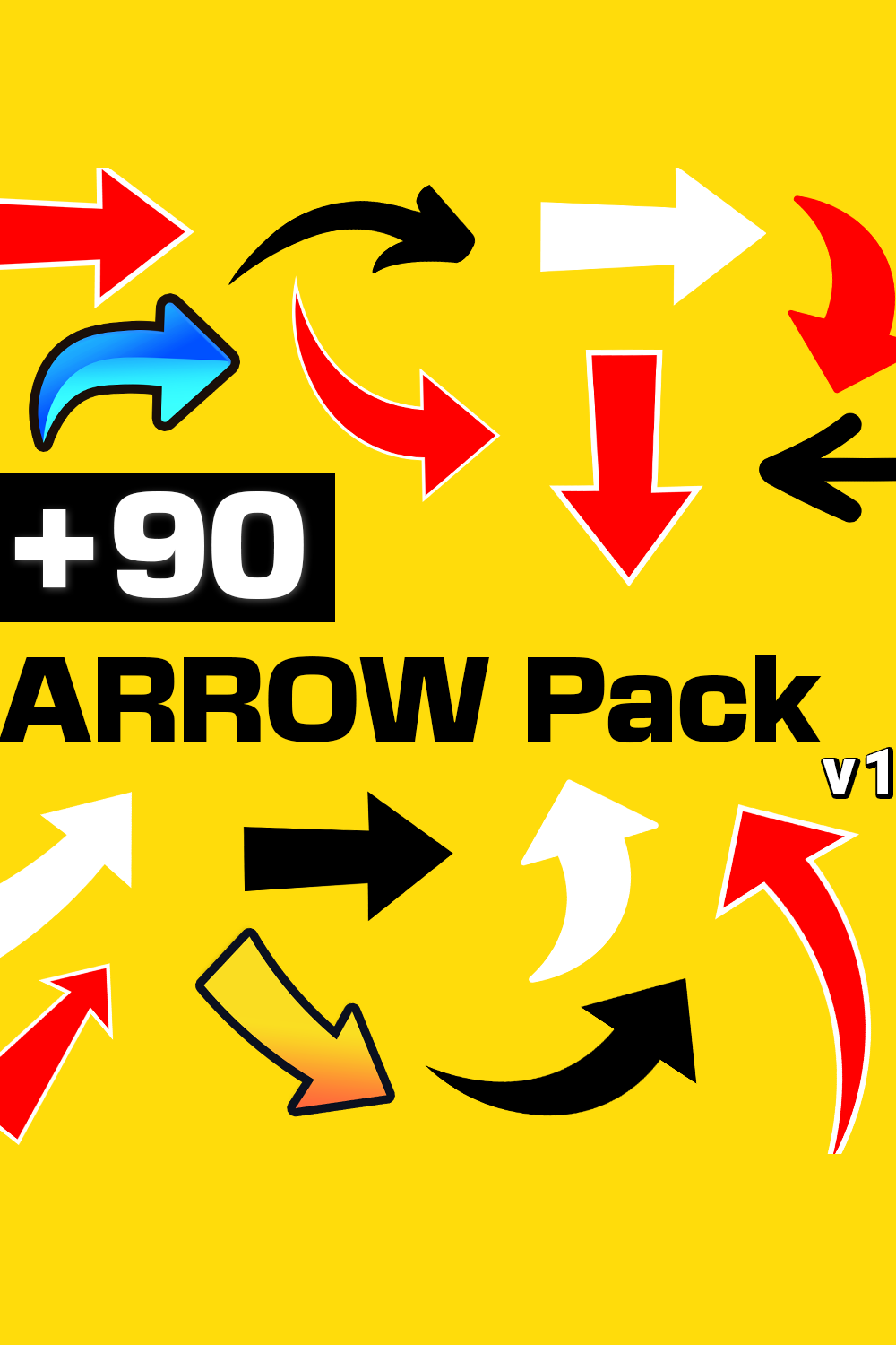 Arrow PNG Pack v1 pinterest preview image.