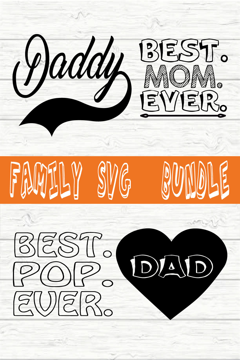 Family Typography Bundle vol 9 pinterest preview image.