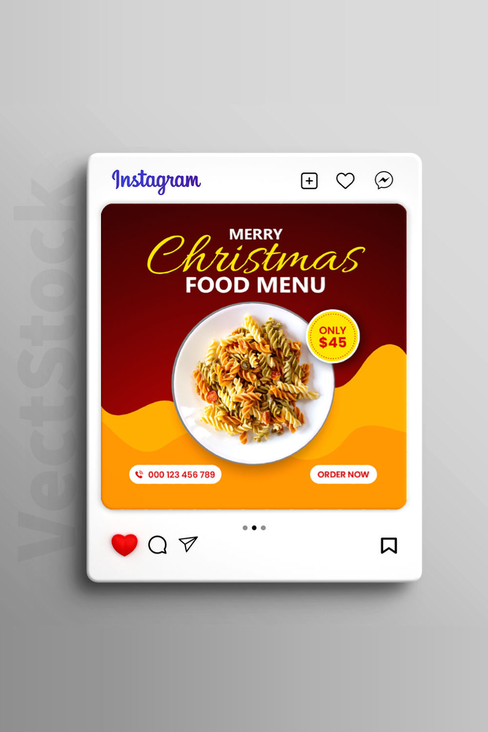 Restaurant food menu social media instagram post template pinterest preview image.