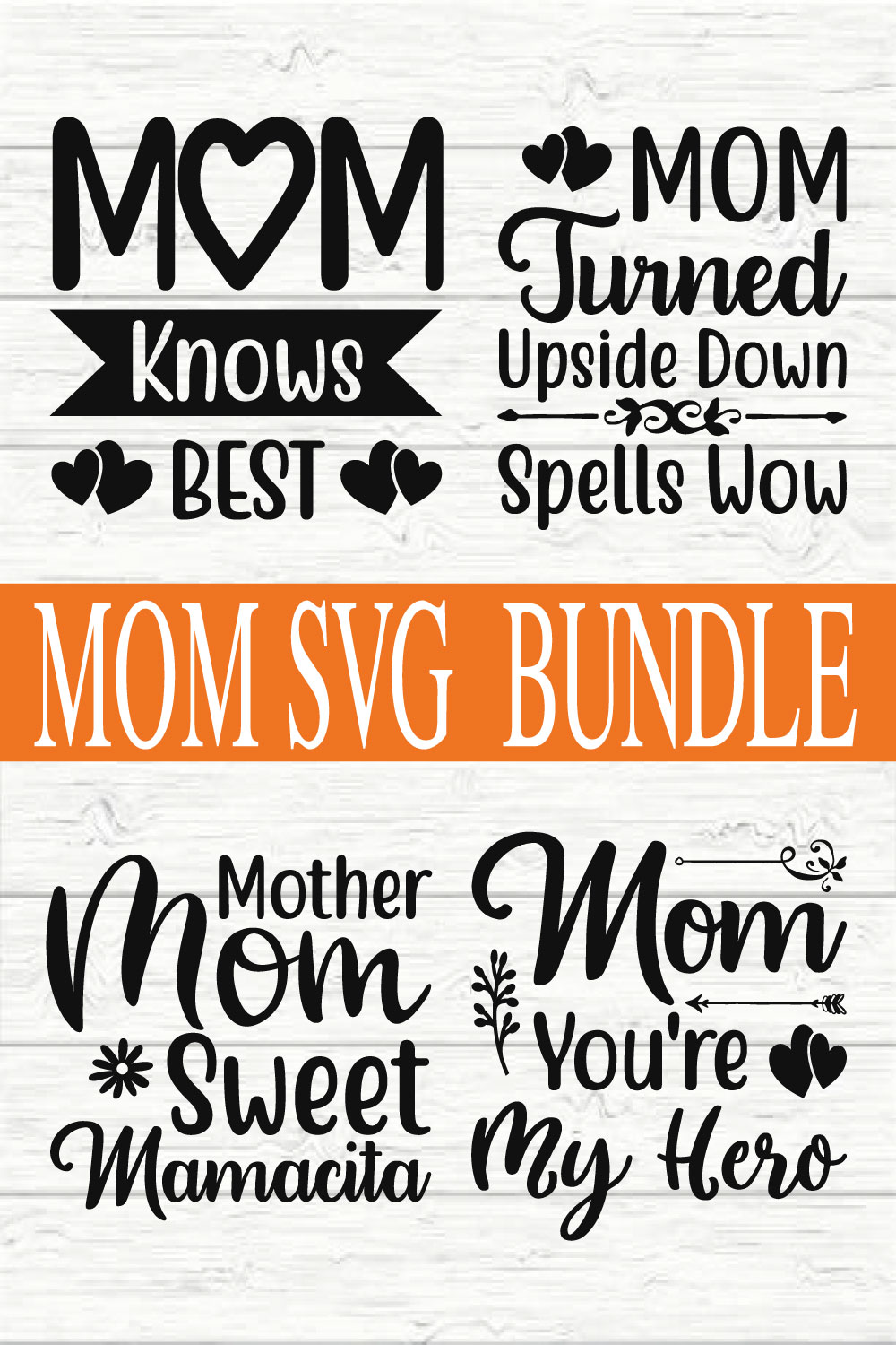 Mom Typography Bundle vol 3 pinterest preview image.
