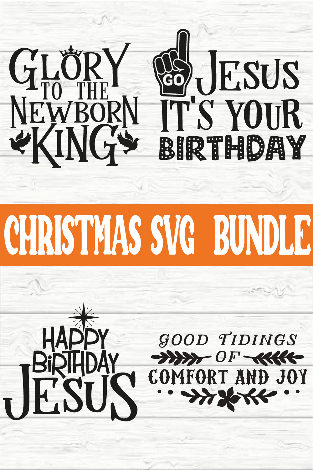 Christmas Typography Bundle vol 12 pinterest preview image.