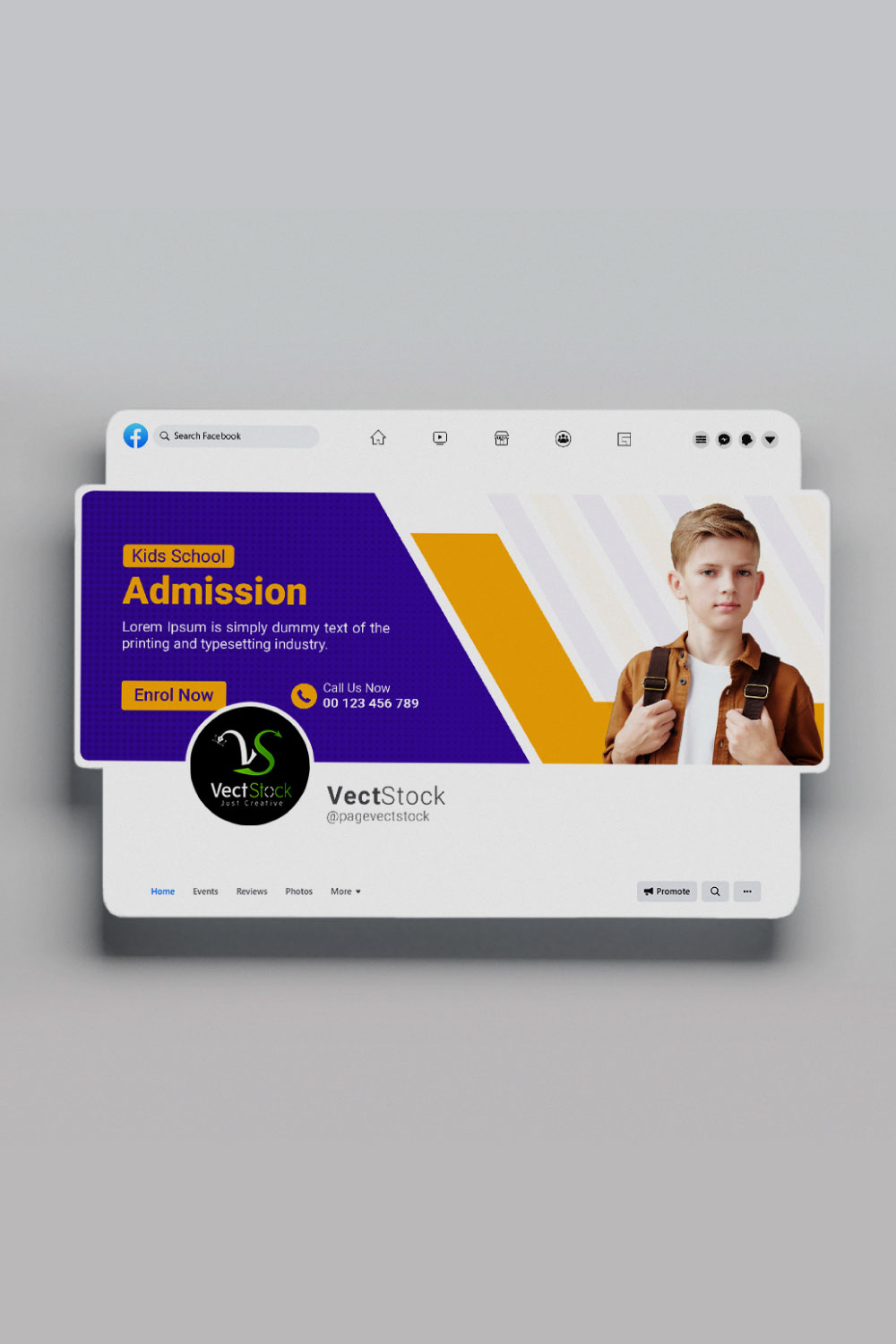 School admission facebook cover photo design template pinterest preview image.