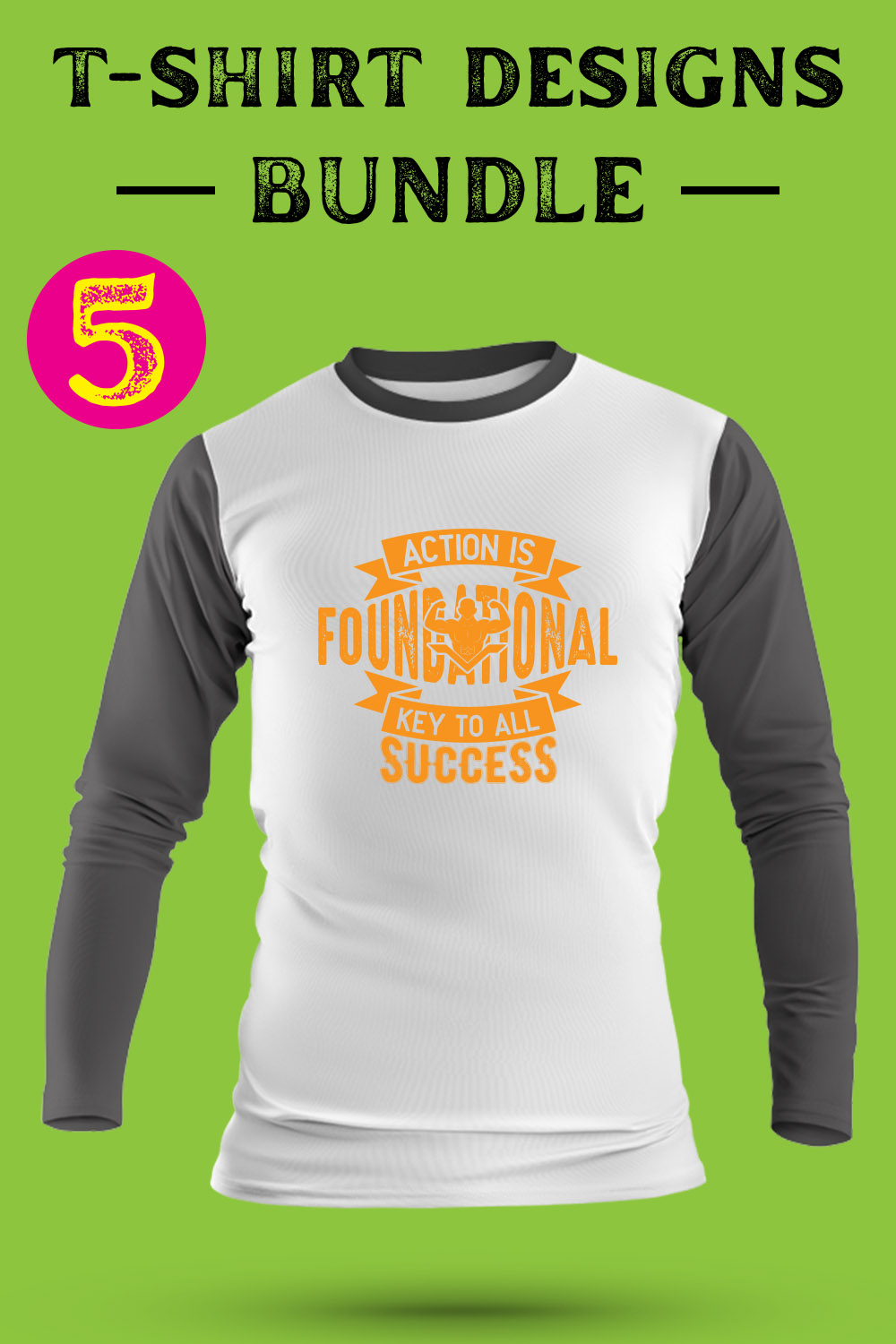 Fitness T Shirt Designs Bundle pinterest preview image.