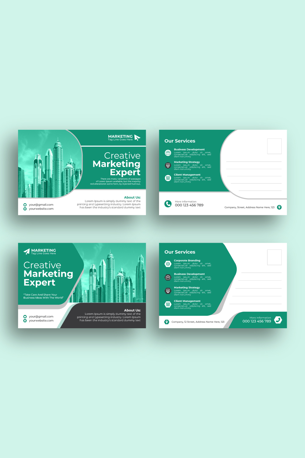 02: creative marketing postcard design templates pinterest preview image.