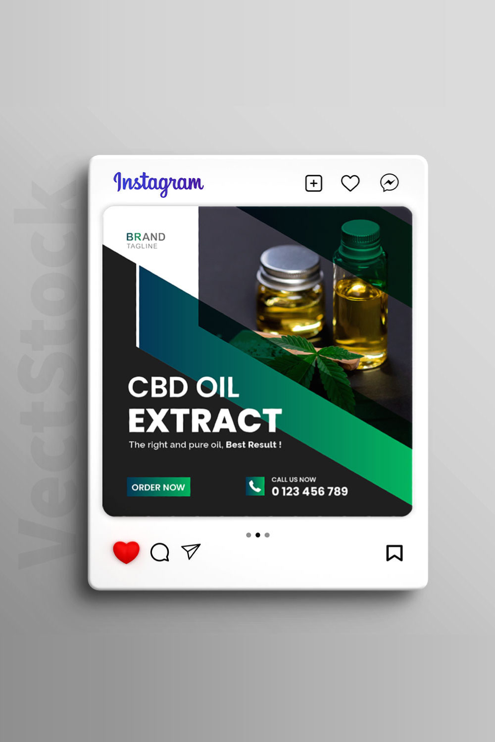 Cbd oil social media instagram post and banner template pinterest preview image.